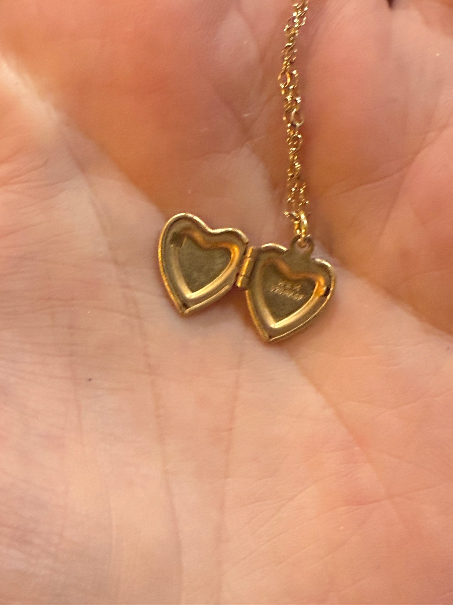 Antique Mini Heart Locket Gold Filed