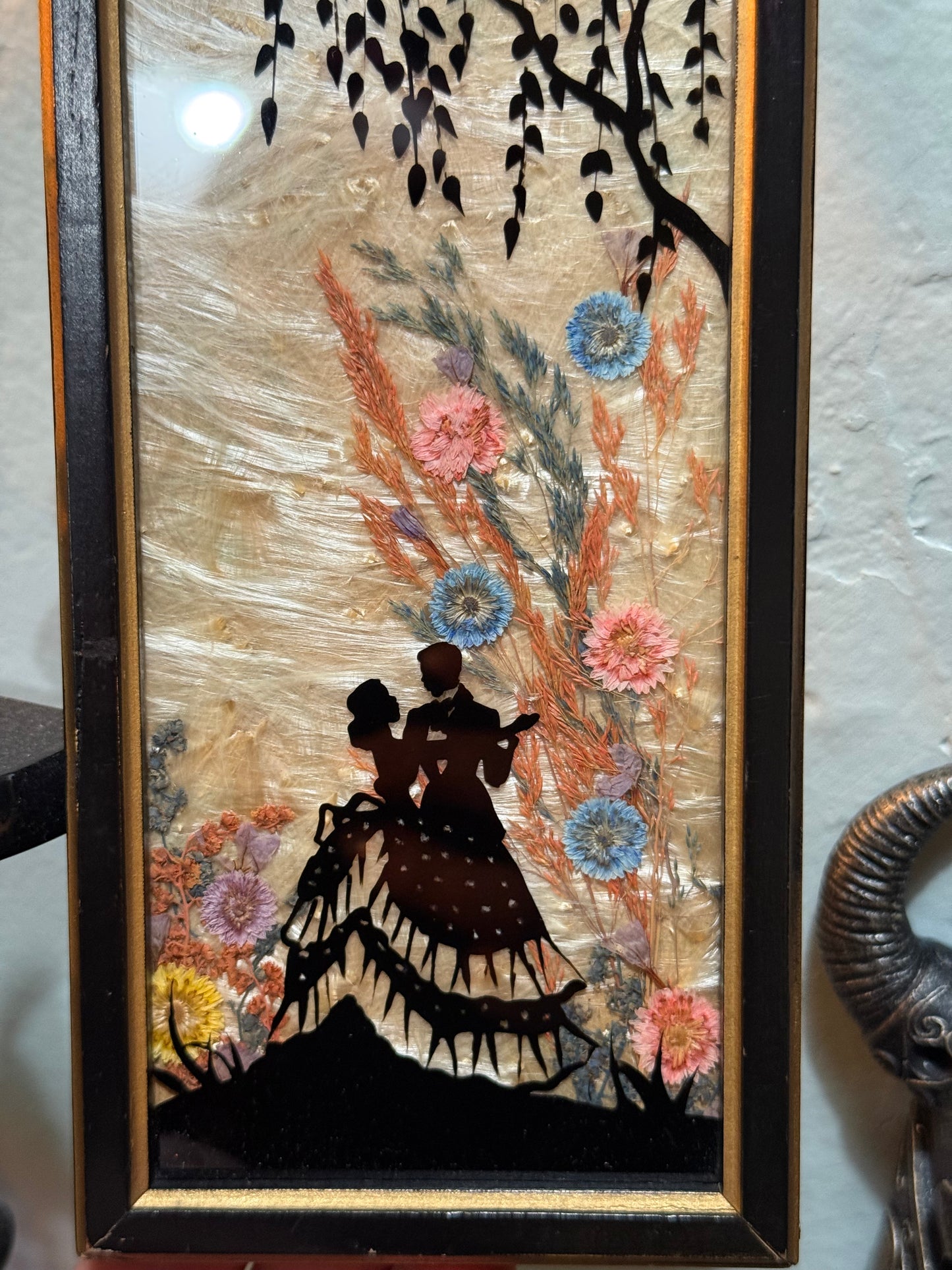 Antique Milkweed Black Framed Couple Dancing