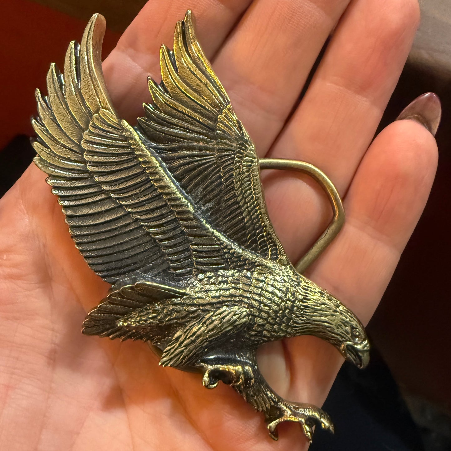 Antique Brass Eagle Belt Buckle