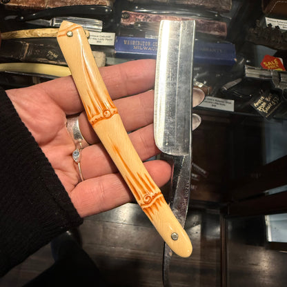 Antique Bamboo Celluloid Razor Original Box