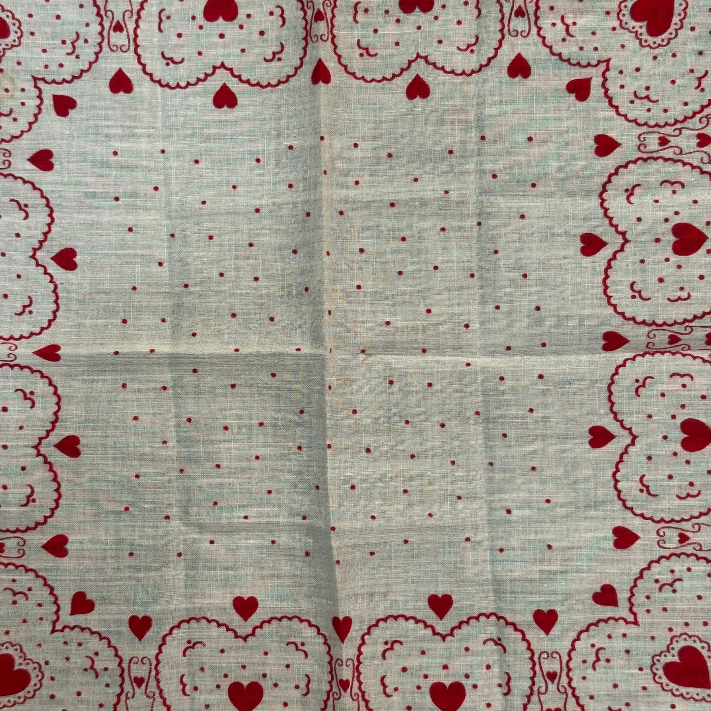 Antique Hearts Valentine Handkerchief