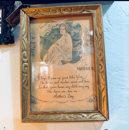 Antique 1940’s Mother Gold Framed