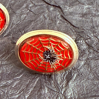 Antique Spiderweb Gold Tone Cufflinks