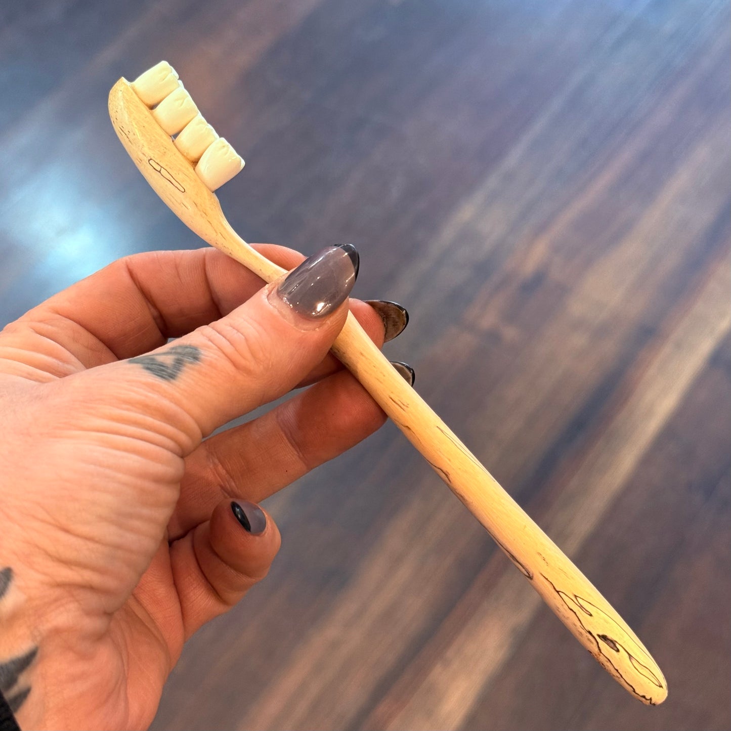 Wood & Antler Carved Toothbrush