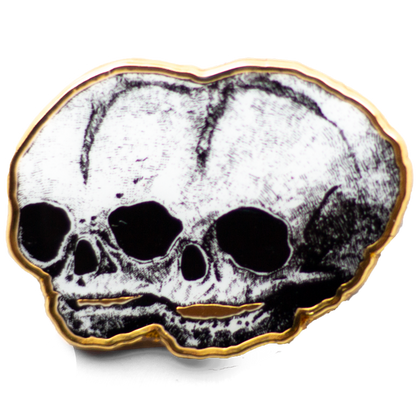 Golden Conjoined Skull Pin