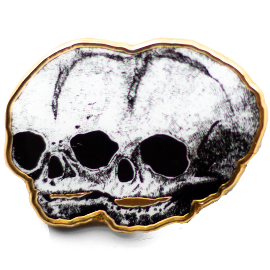 Golden Conjoined Skull Pin