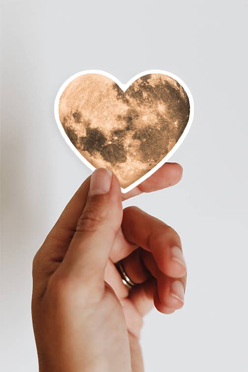 Heart Moon Sticker