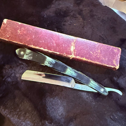 Antique Black & Green Razor With Box