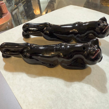 Antique Black Cat Salt & Pepper Shakers