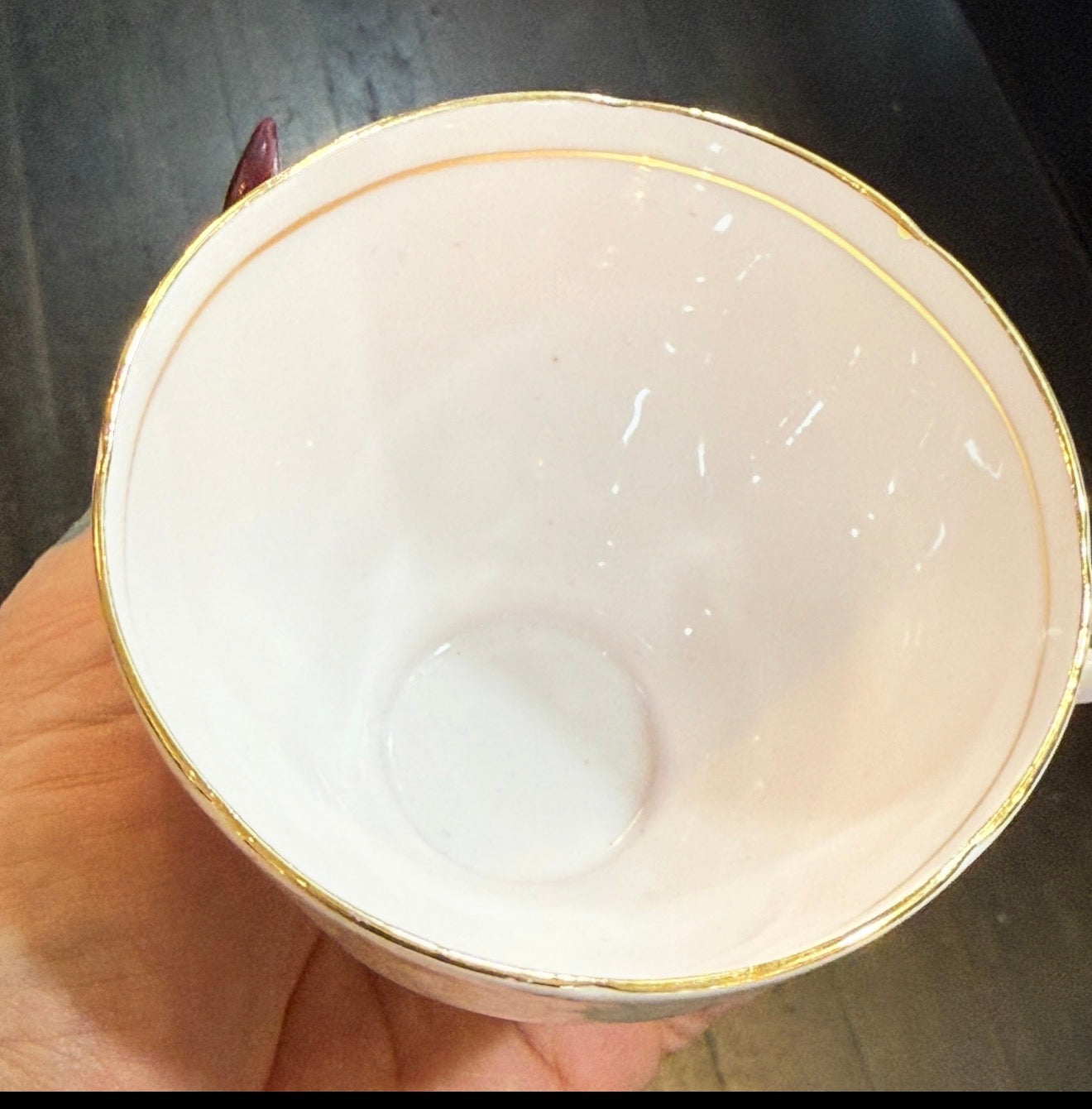 Antique Baby Pink Spiderweb Teacup Saucer