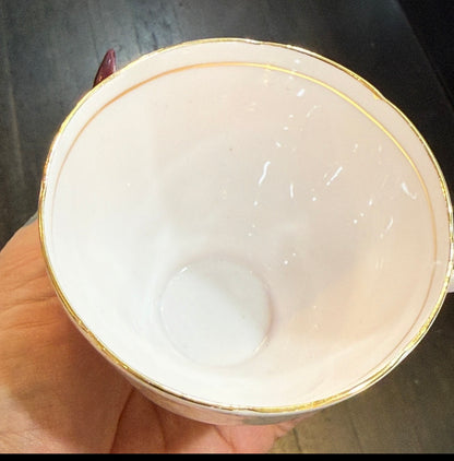 Antique Baby Pink Spiderweb Teacup Saucer