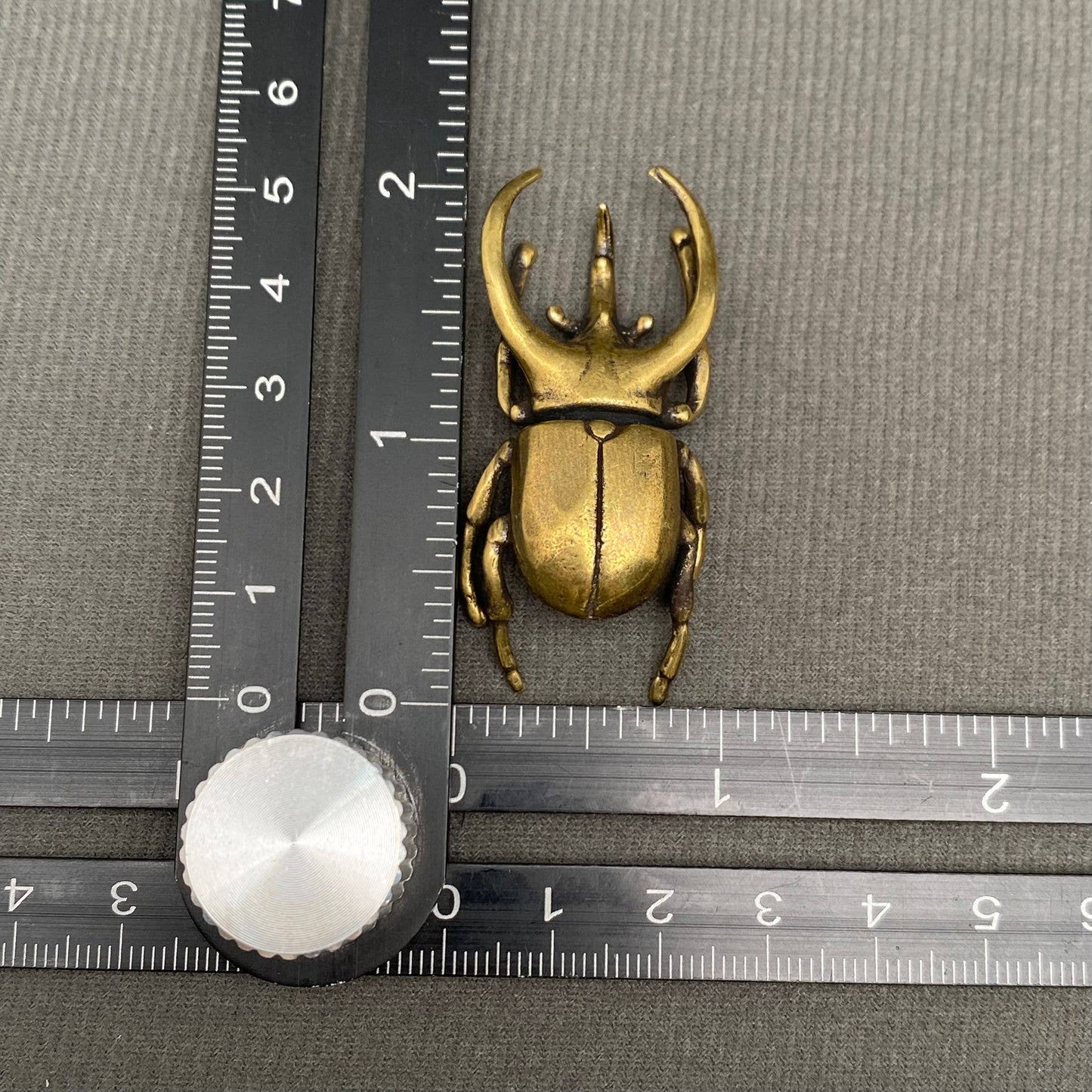 Brass Rhinoceros Beetle Figurine
