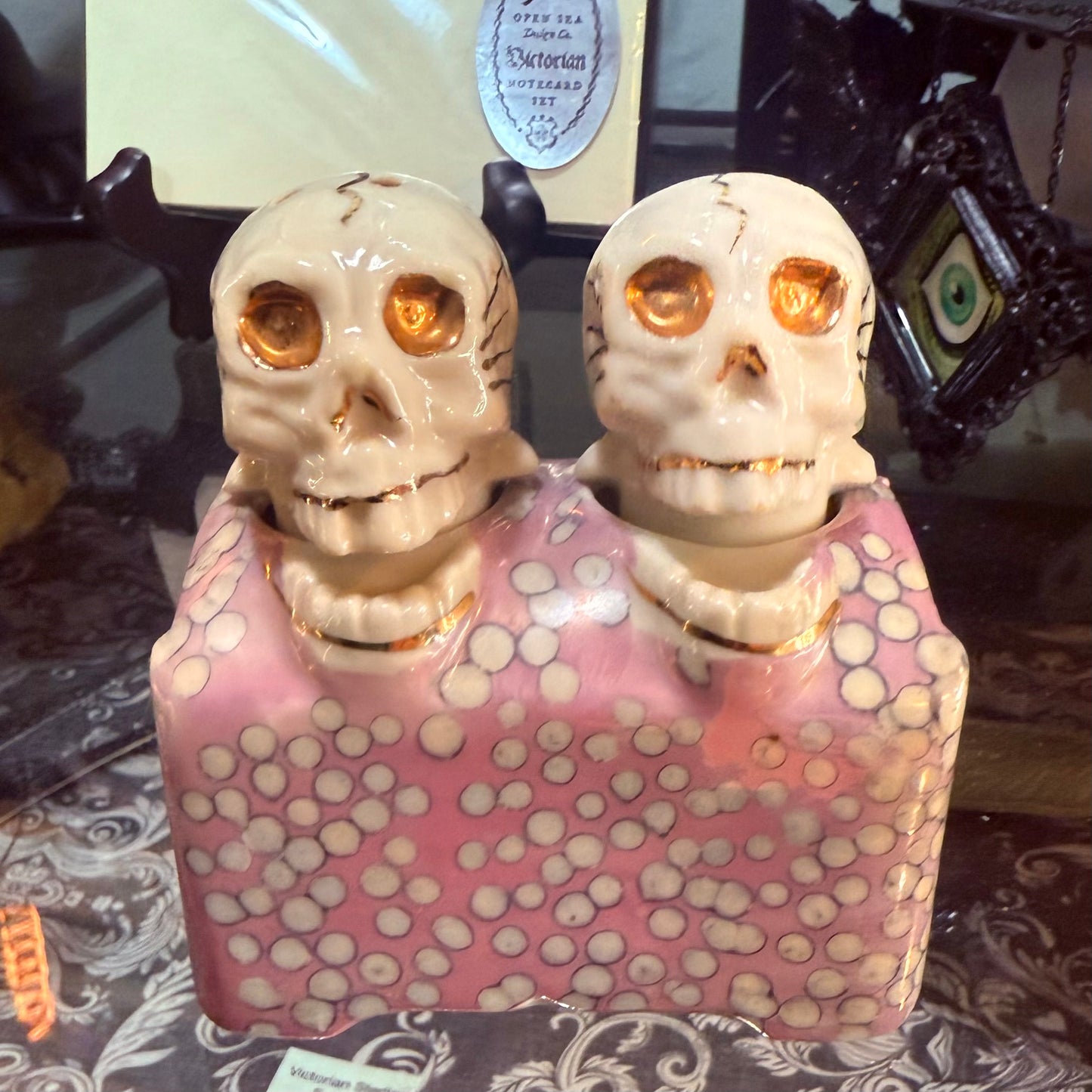Antique Skull Nodder Salt & Pepper Shakers
