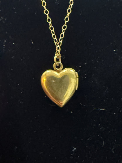 Antique Mini Heart Locket Gold Filled