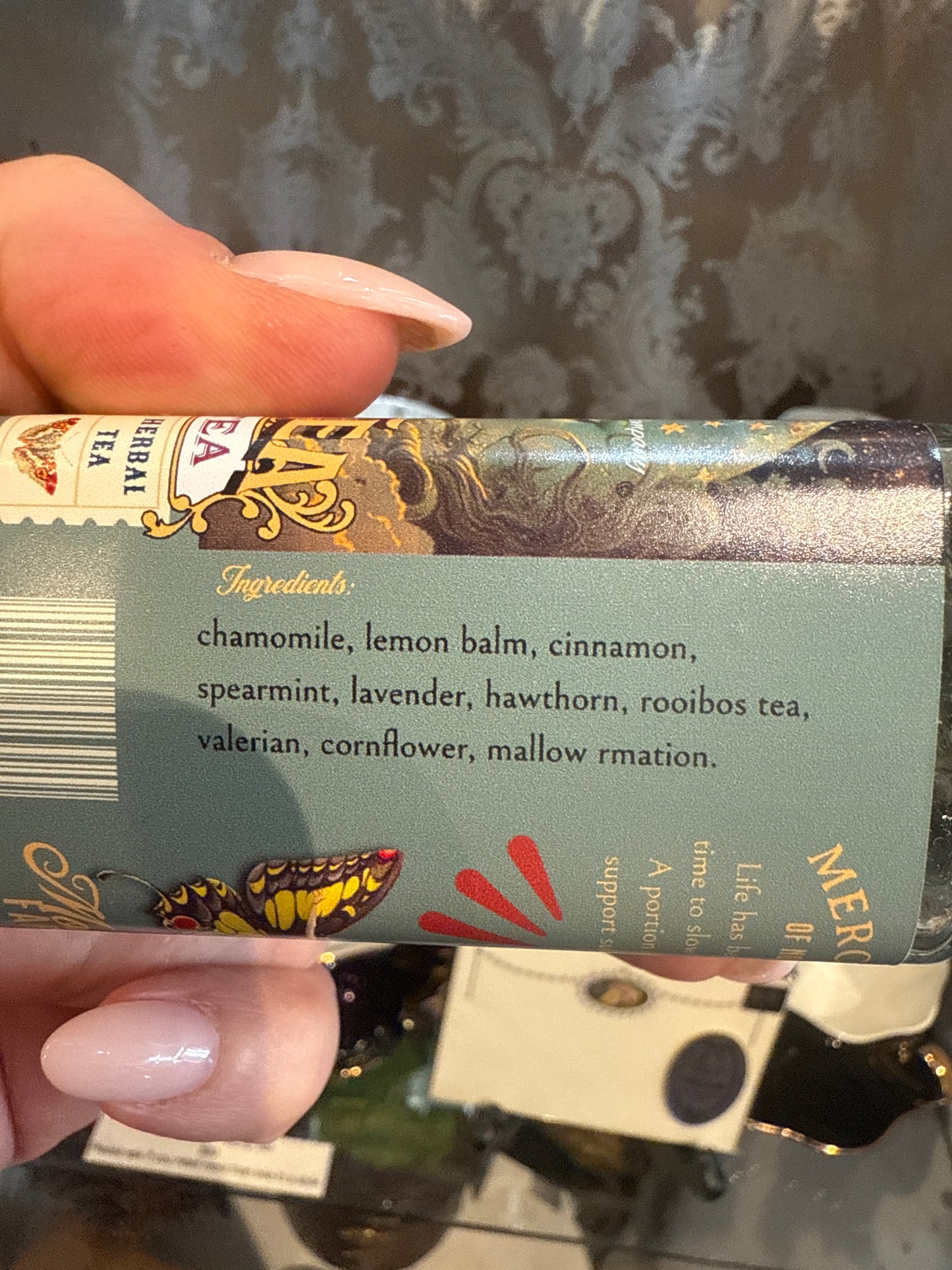 Bedtime Story Herbal Tea Blend vintage moon Glass jar