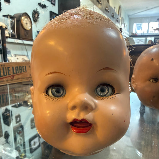 Antique Doll Head with Wandering Sleep Eyes & Teeth