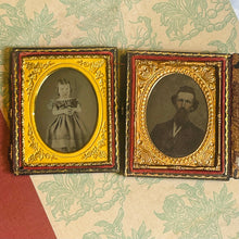 Load image into Gallery viewer, Victorian Framed Ambrotype in Case Father Daughter
