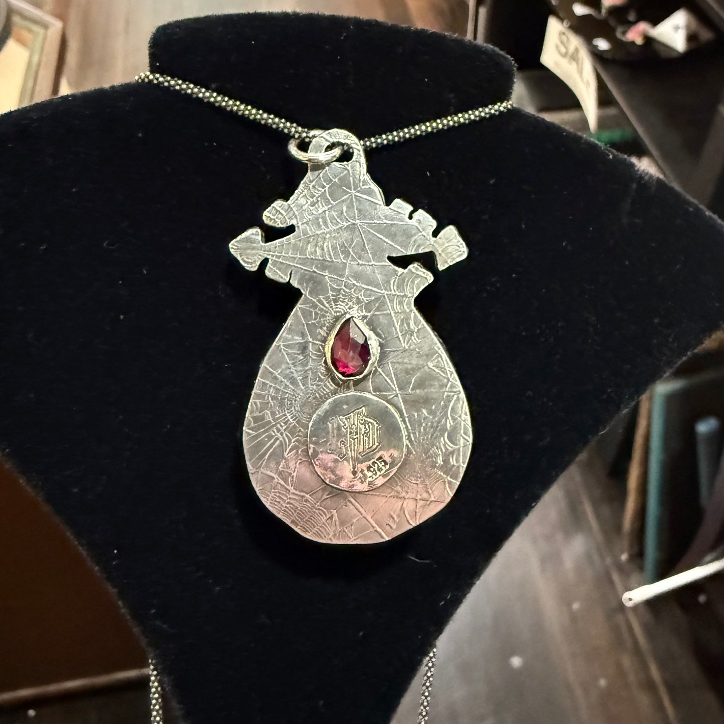 Sterling Mystic Moon Mushroom Amethyst Necklace