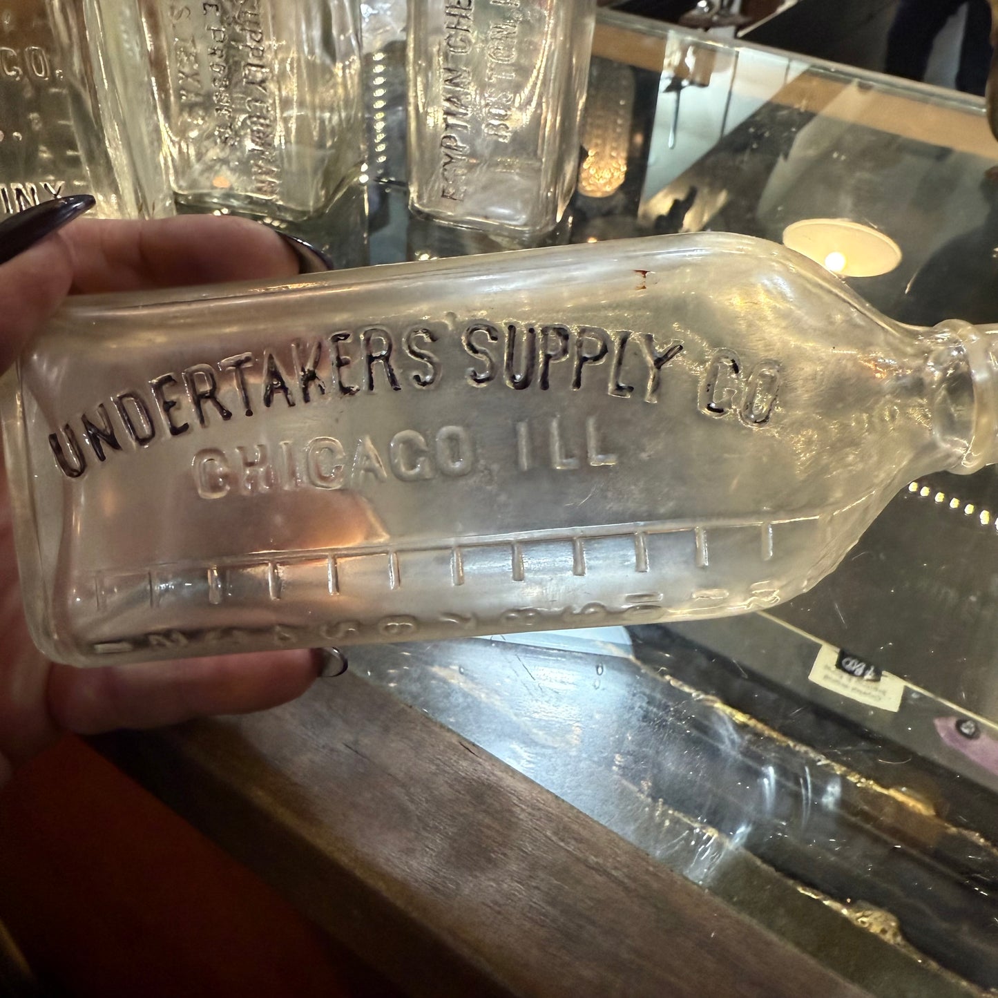 Antique Undertakers Supply Co Enbalming Fluid Bottle