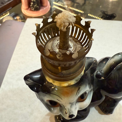 Antique 1940’s Kitten Oil Lamp
