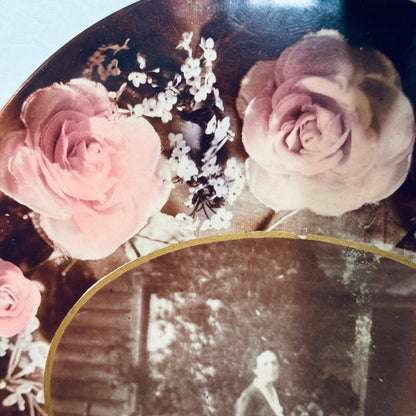Victorian Floral Celluloid Family Photo Memorial