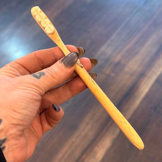 Wood & Antler Carved Toothbrush