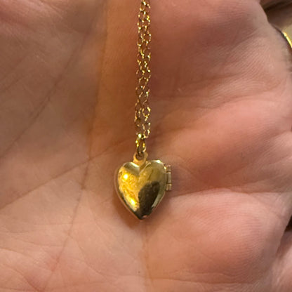 Antique Mini Heart Locket Gold Filed