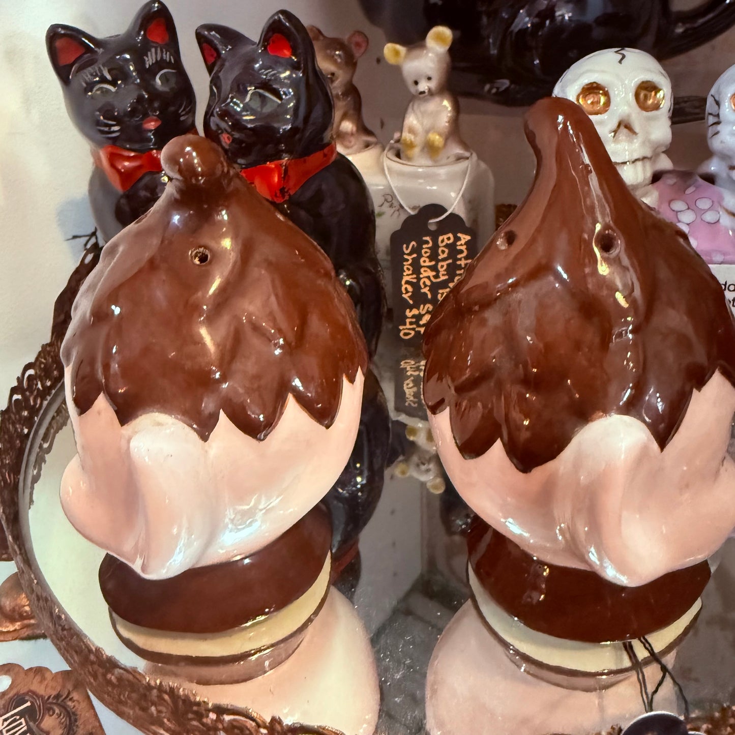 Antique Elf Hand Painted Salt & Pepper Shakers