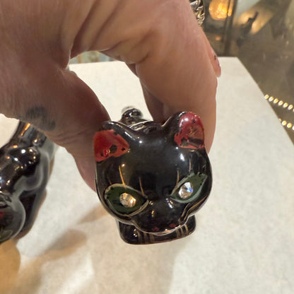Antique Black Cat Salt & Pepper Shakers