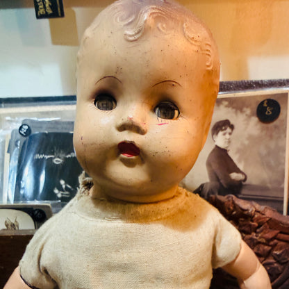 Early 1950’s Squeaking Doll Creepy Eyes