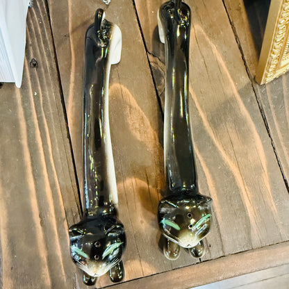 Antique Long Black Cat Salt & Pepper Set