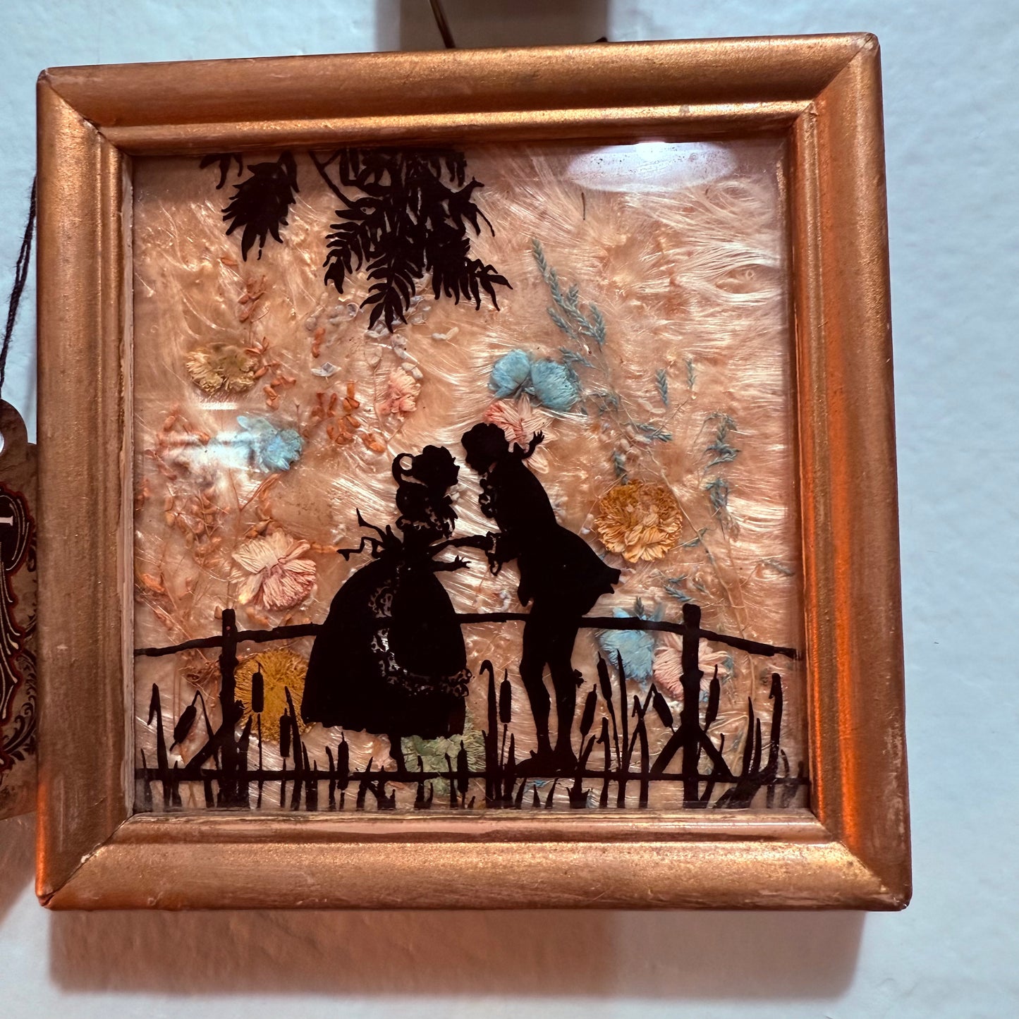 Antique Milkweed Gold Framed Couple Fence