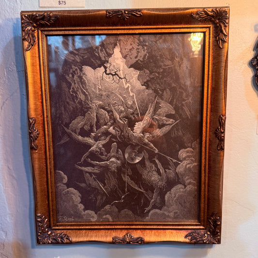 Antique Framed Paradise Lost Gustave Dore Gold Frame