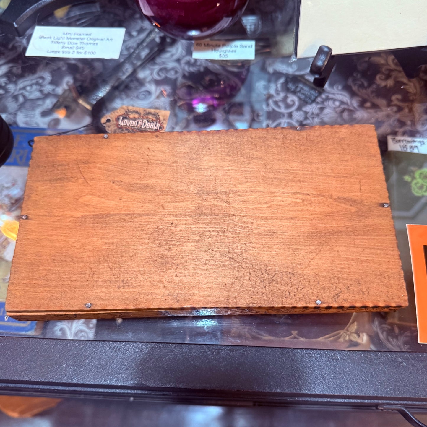 Antique Art Nouveau Pyrography Hinged Wooden Poppy Box