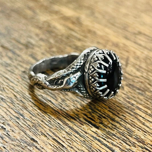 Gothic Victorian Handmade Snake Ring Sterling