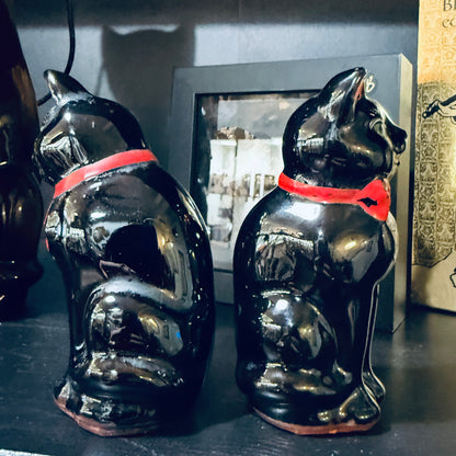 Antique Black Cat Salt & Pepper Shakers
