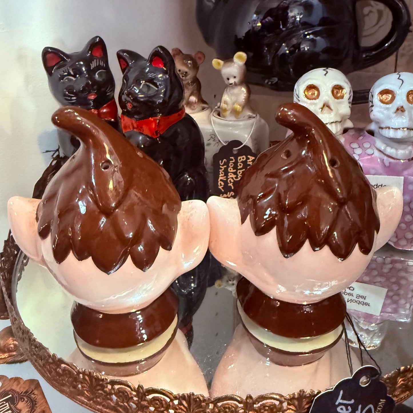 Antique Elf Hand Painted Salt & Pepper Shakers