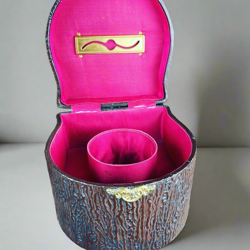 Antique Celluloid Woods & Deer Collar Dresser Box