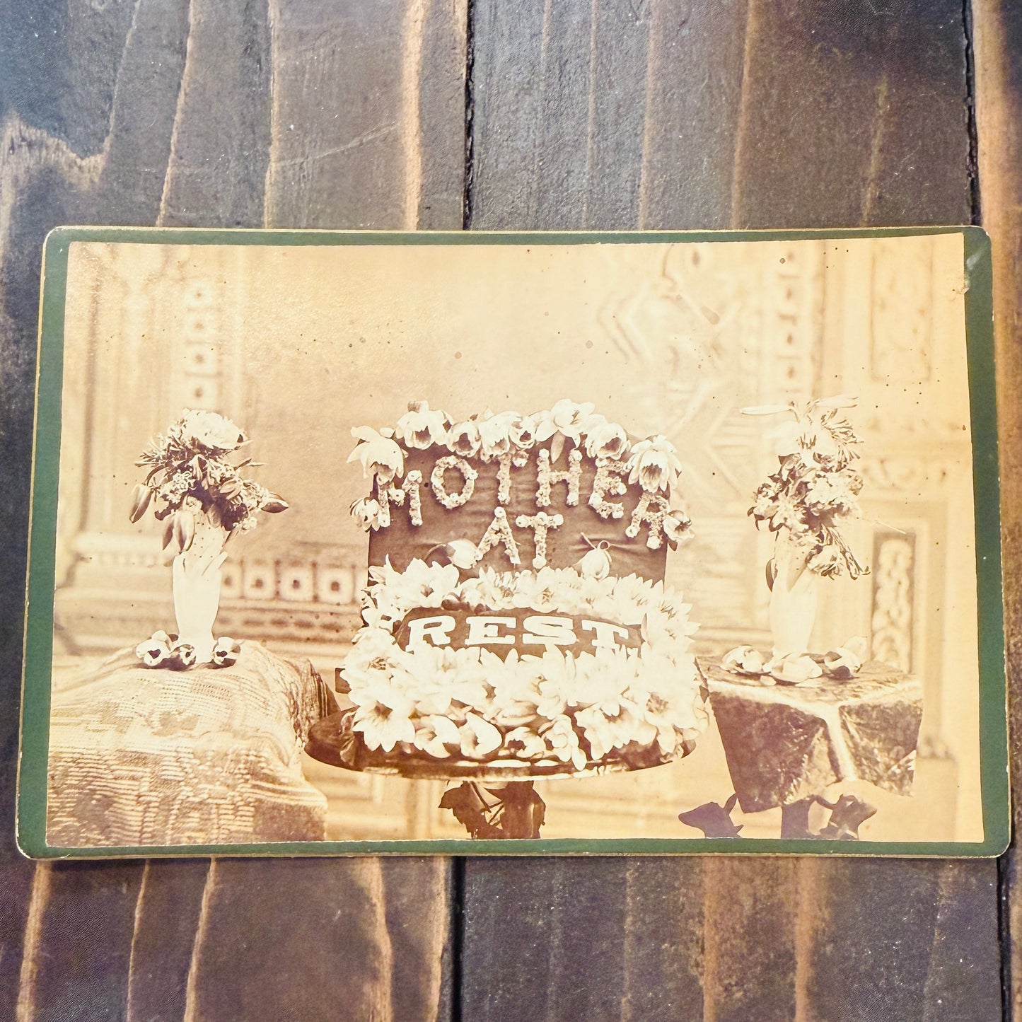 Victorian Memento Mori Mother At Rest Funerary Photograph Card