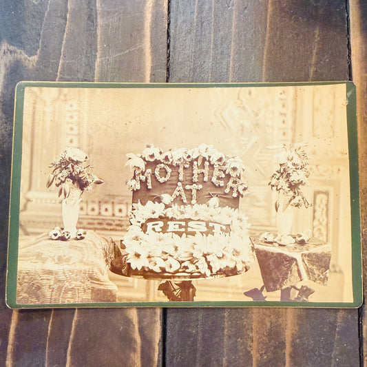 Victorian Memento Mori Mother At Rest Funerary Photograph Card