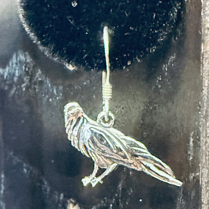 Sterling Silver Raven Dangle Earring