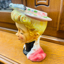 Load image into Gallery viewer, Antique Lady Head Vase With Bird Lefton
