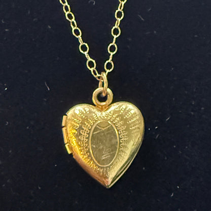 Antique Mini Heart Locket Gold Filled