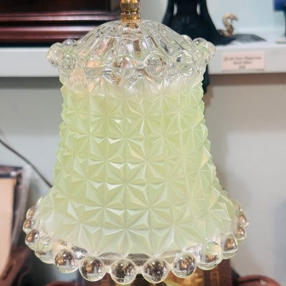 Antique Uranium Glass Budoir Lamp