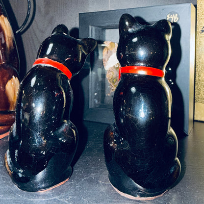 Antique Black Cat Salt & Pepper Shakers