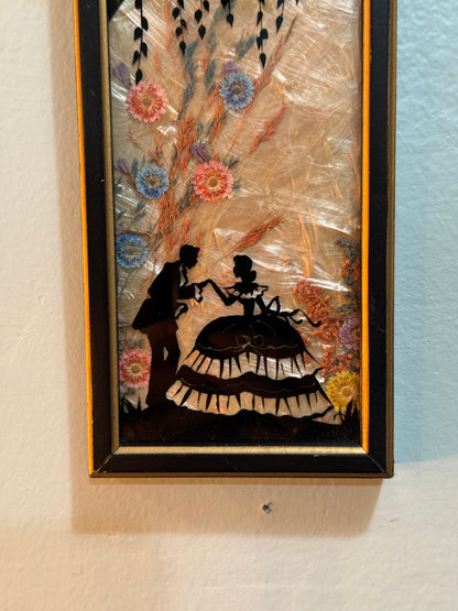 Antique Milkweed Black Framed Couple Kiss Hand