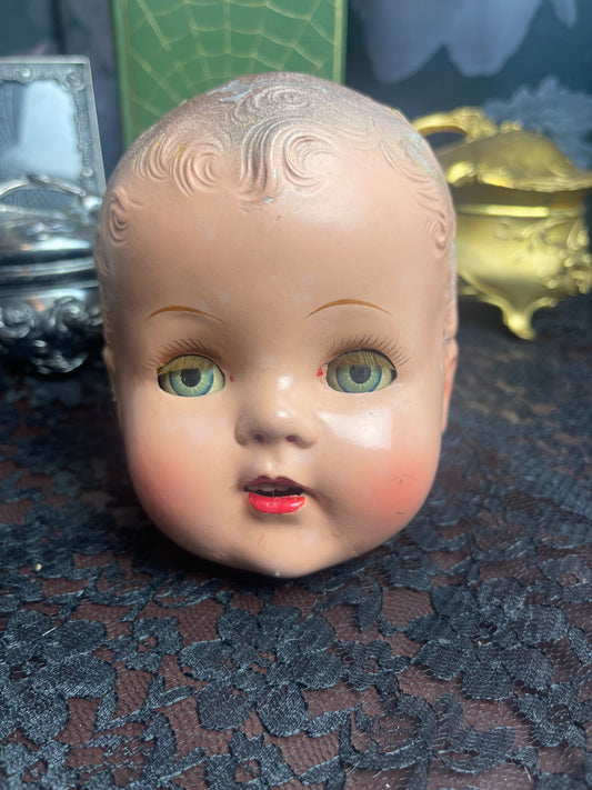 Antique Composite asleep Eyes Doll Head With Teeth