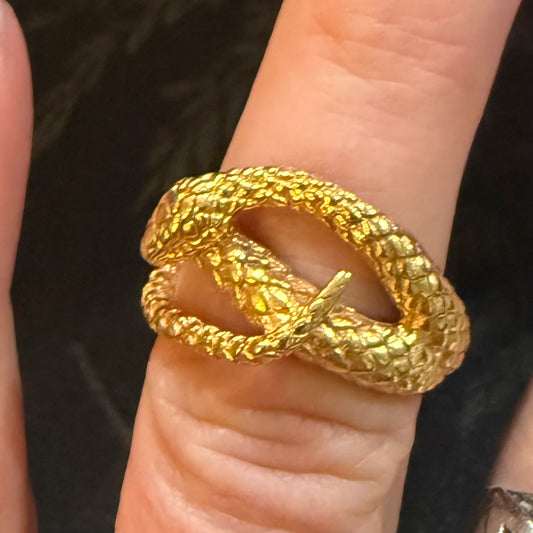 Coiled Snake 24K Gold Plated Ring