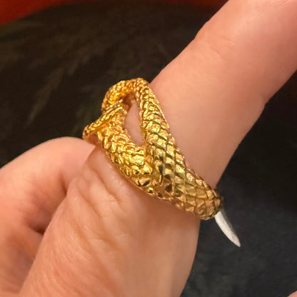 Coiled Snake 24K Gold Plated Ring