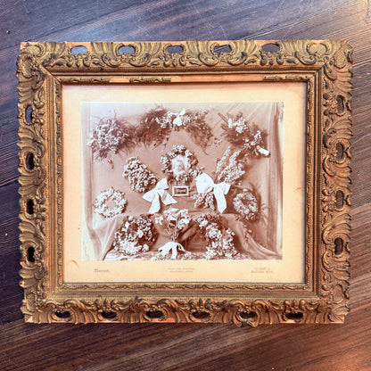 Victorian Memento Mori Funeral Photo Cabinet Card Child Gold Frame